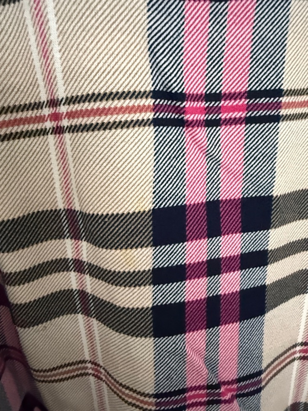 crown & ivy Women’s Tan Navy Blue Pink Plaid Bow Back Sweatshirt Size 3X - Picture 7 of 9